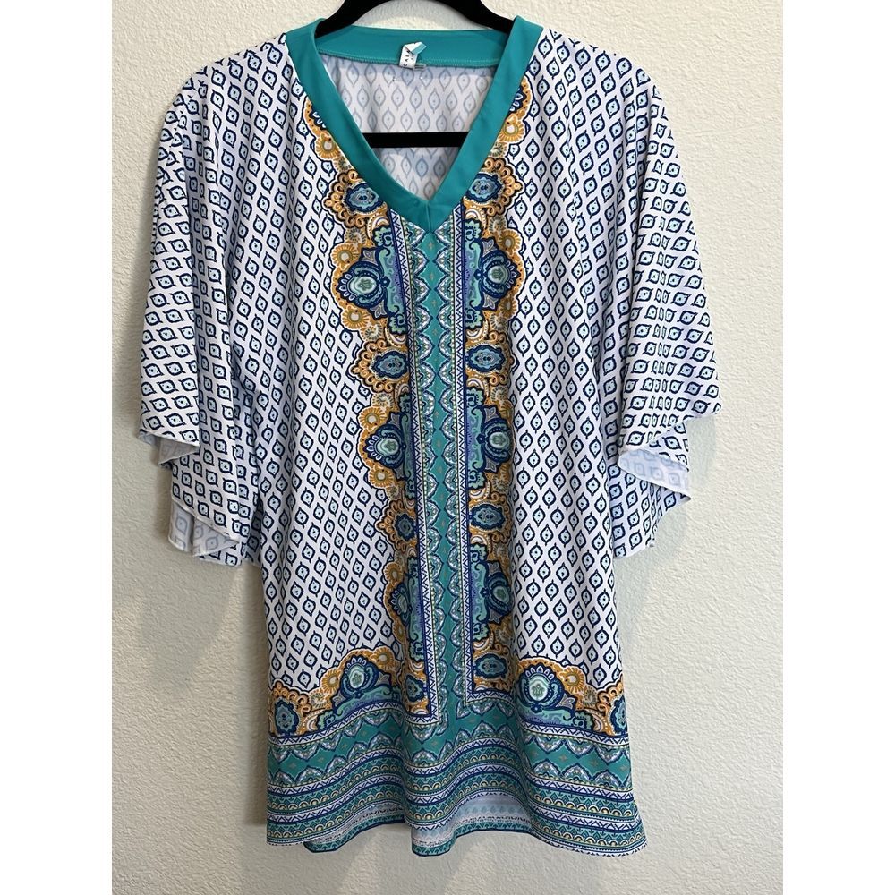 cabana life Coverup Size 10 Top Blue Cruise Vacation‎ Beach